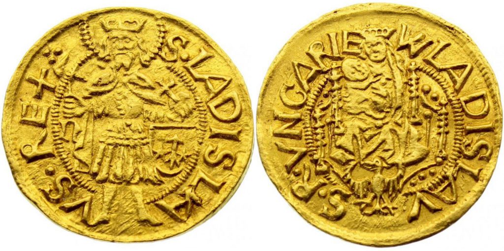 II. Ulászló aranypénze 1491-ből (Wikipédia)