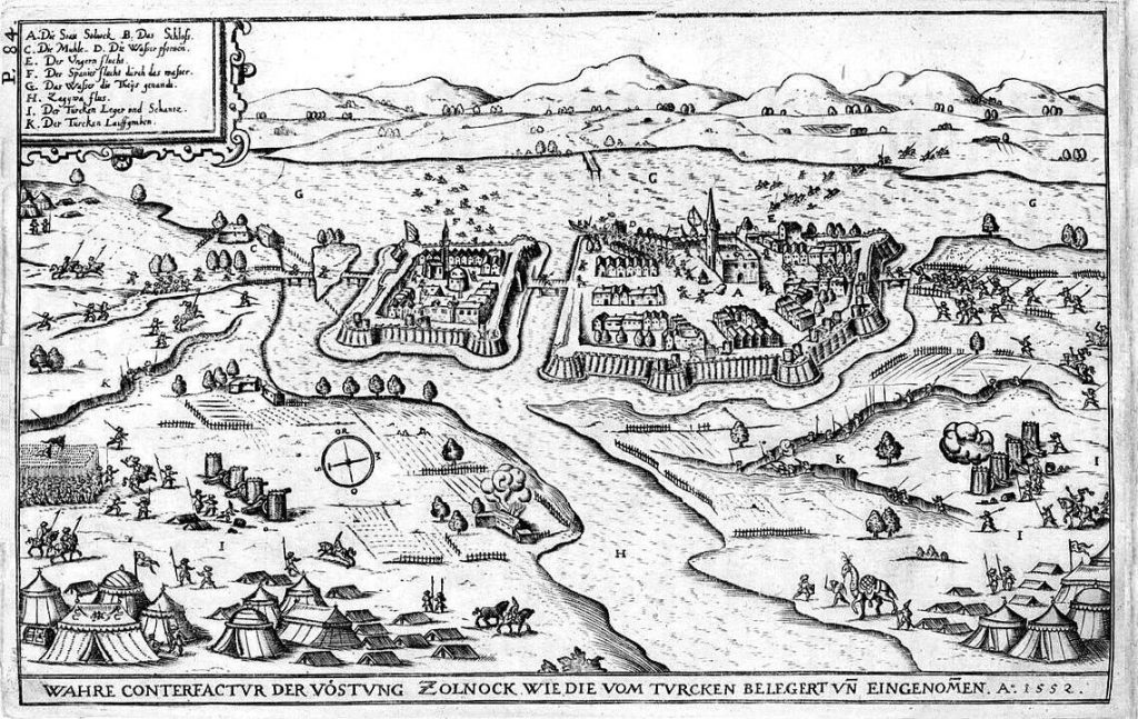 Szolnok 1552-ben Ortelius művében (Wikipédia)