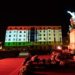 Fényfestés a szabadságharc emlékére. Fotó: MTI