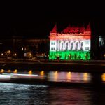 Fényfestés a szabadságharc emlékére. Fotó: MTI