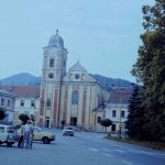 1987.07.14. - Csehszlovákia, Rozsnyó, volt franciskánus kolostor és templom, barokk harangtorony