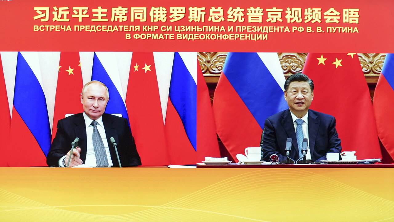 Putyin és Hszi videokonferencia