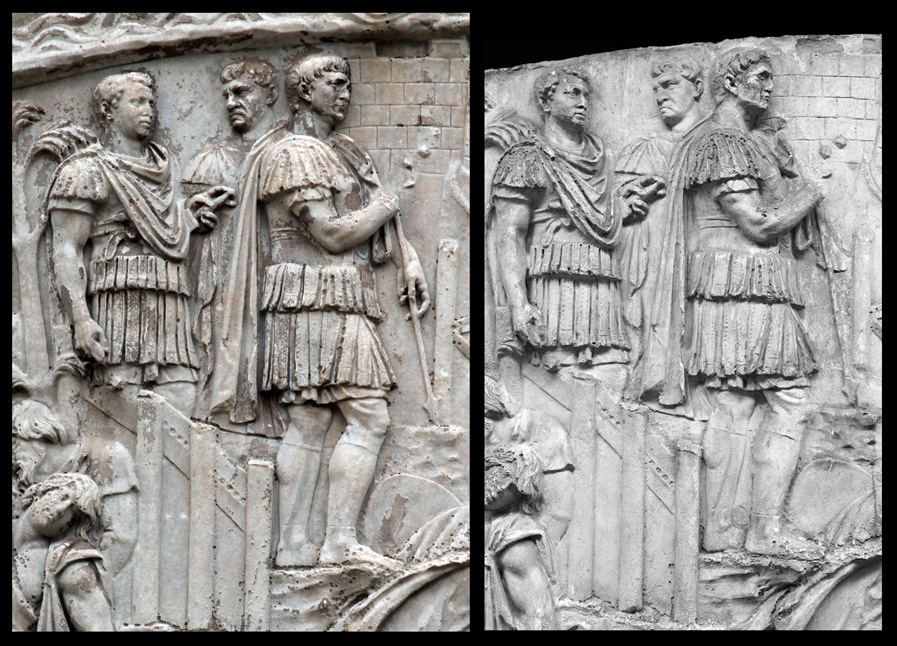 Nadrágot viselő római katonák Traianus oszlopáról