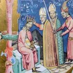 III. István megkoronázása a Képes Krónikában (Wikipédia)