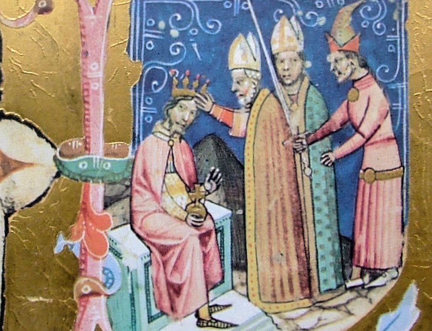 III. István megkoronázása a Képes Krónikában (Wikipédia)