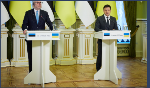 Sajtótájékoztató az észt miniszterelnökkel, február 22. Elnöki Adminisztráció Irodaháza, Kijev