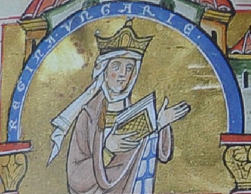 Meráni Gertrúd királyné egy kódexábrázoláson (Wikipédia)