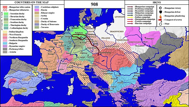 A 908-as magyar hadjárat az eisenachi győzelemmel (Wikipédia)