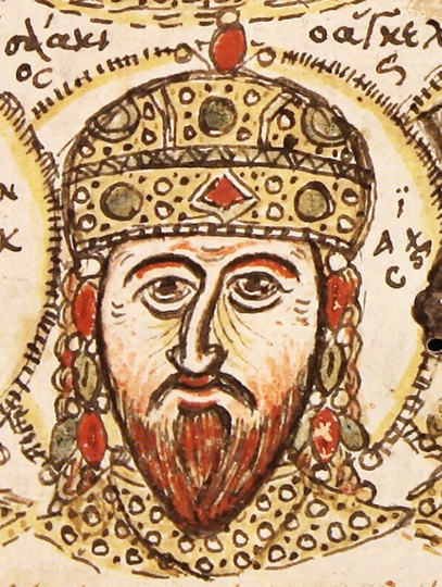 Árpád-házi Margit férje, II. Iszaakiosz császár egy késői krónikában (Wikipédia)