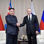Kim Dzsongun és Putyin Észak-Korea Oroszország háború