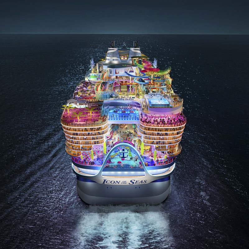 Így fog kinézni világ legnagyobb hajója, a Royal Caribbean Icon of the Seas