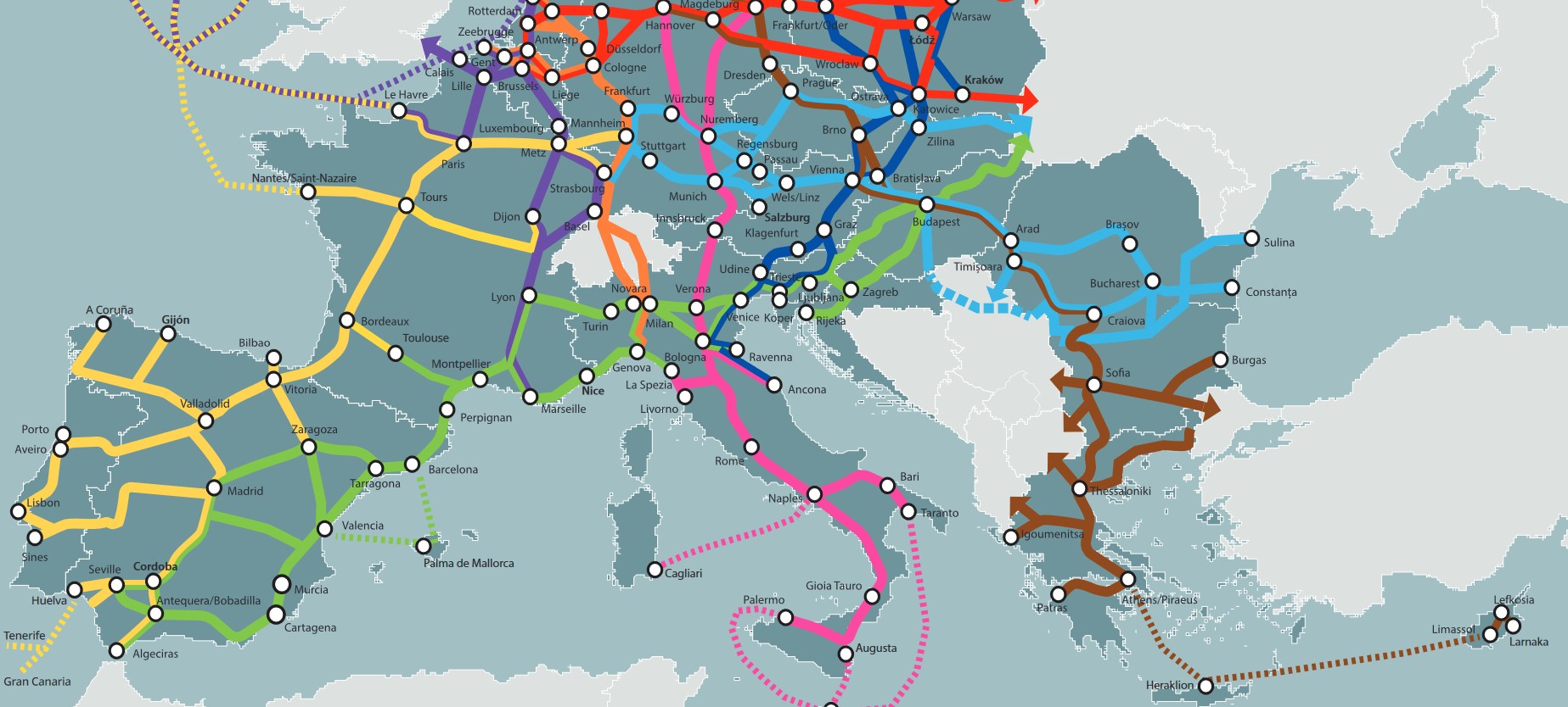 TEN-T vasút út hálózat Európa