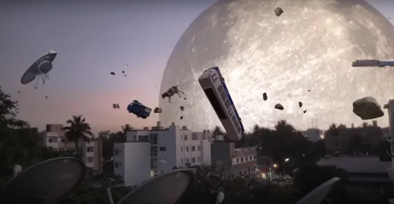 A Hold belezuhan a Földbe