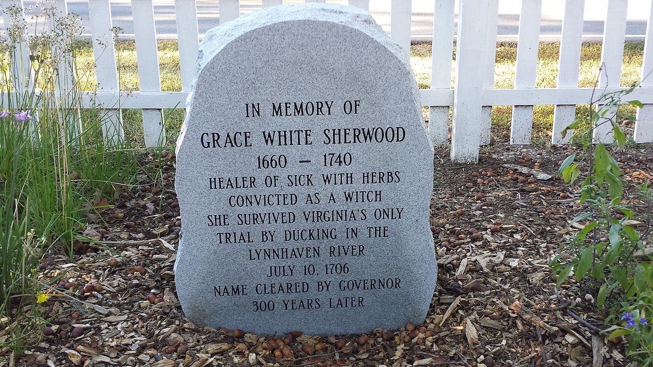 grace sherwood boszorkány sírköve
