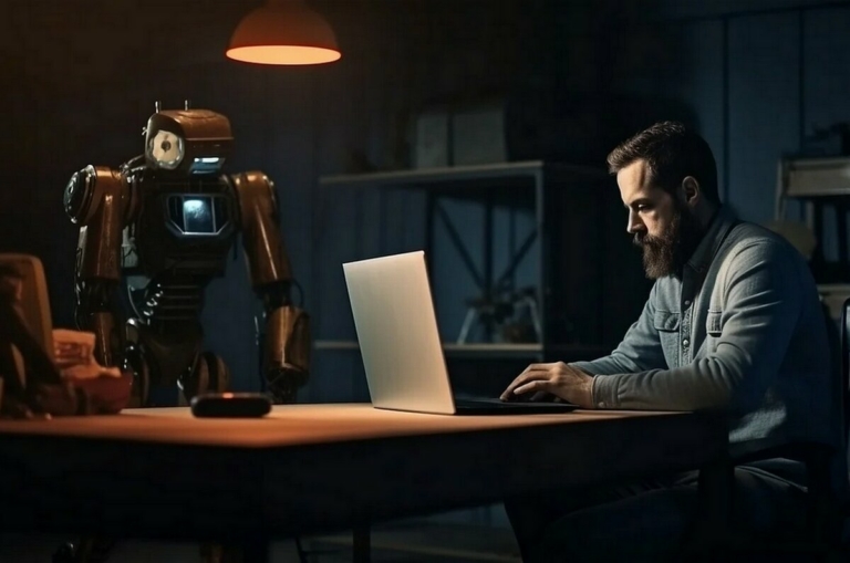 Ember és robot
