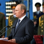 Putyin orosz elnök katonai vezetőkkel