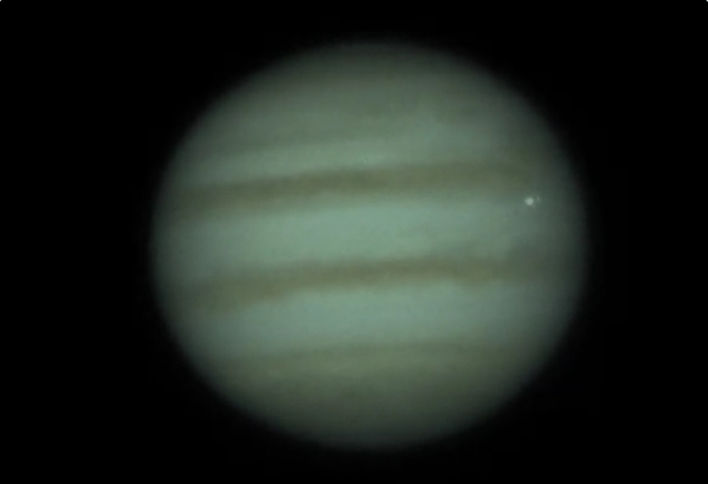 Video of the fireball hitting Jupiter and exploding