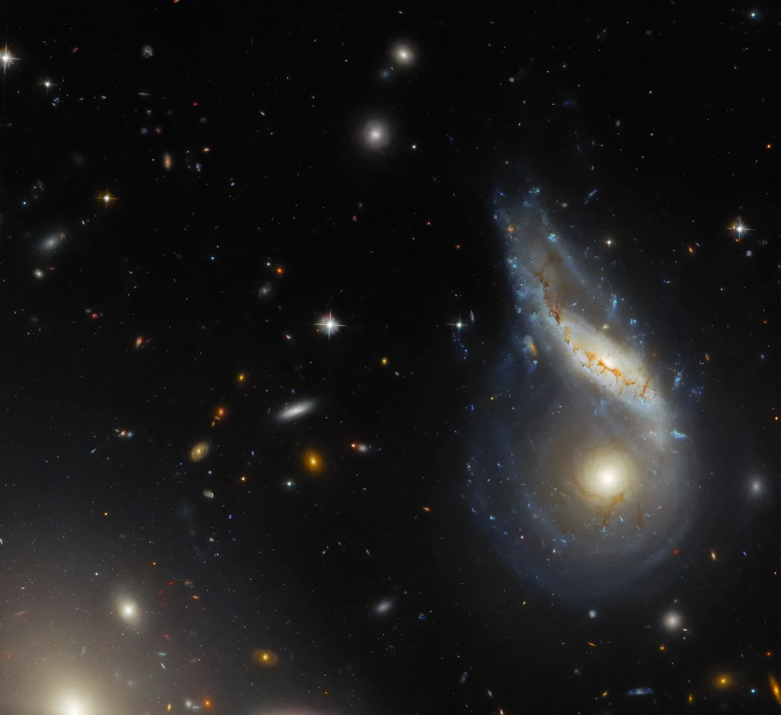 This strange galaxy is actually two galaxies, and they are about to collide