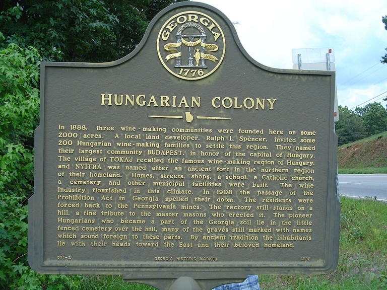 Georgia magyar kolónia emléktába
