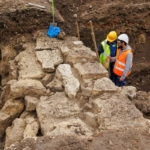 Kolozsvár római kori falrész feltárása. Fotó: Emil Boc/Facebook