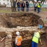 Kolozsvár római kori falrész feltárása. Fotó: Emil Boc/Facebook