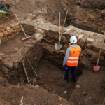 Kolozsvár római kori falrész feltárása. Fotó: Emil Boc/Facebook