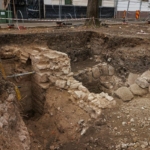 Kolozsvár római kori falrész feltárása. Fotó: Emil Boc/Facebook