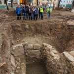 Kolozsvár római kori falrész feltárása. Fotó: Emil Boc/Facebook