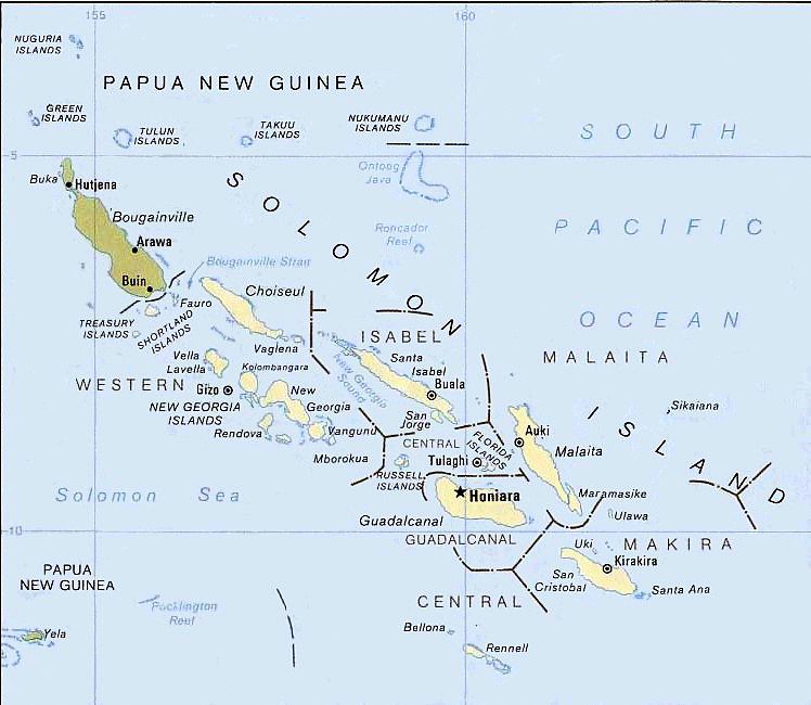 Salamon-szigetek térkép