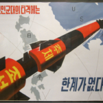 észak-koreai rakéta propaganda poszter