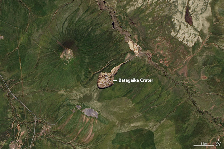 klímaváltozás batagaika-kráter Szibéria Oroszország