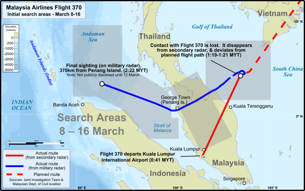 mh370 útvonal