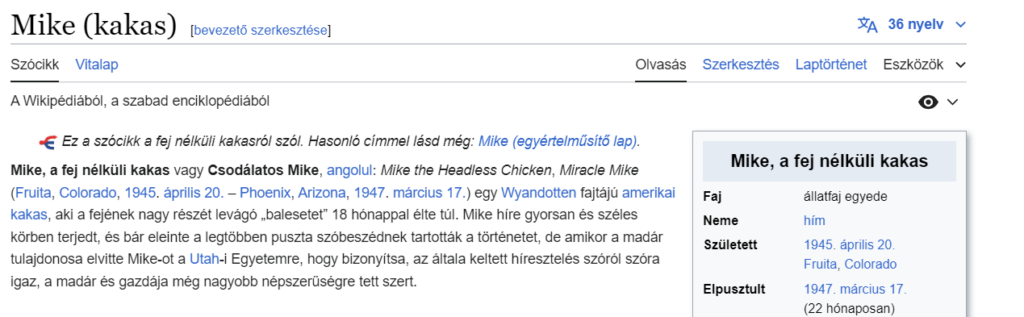 A fej nélküli kakas - Wikipédia
