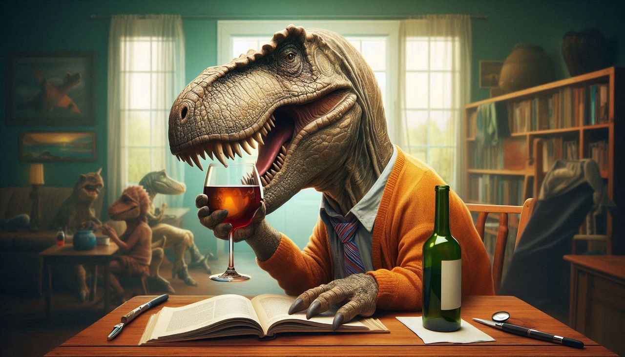 dinoszauruszok bor szőlő AI-image