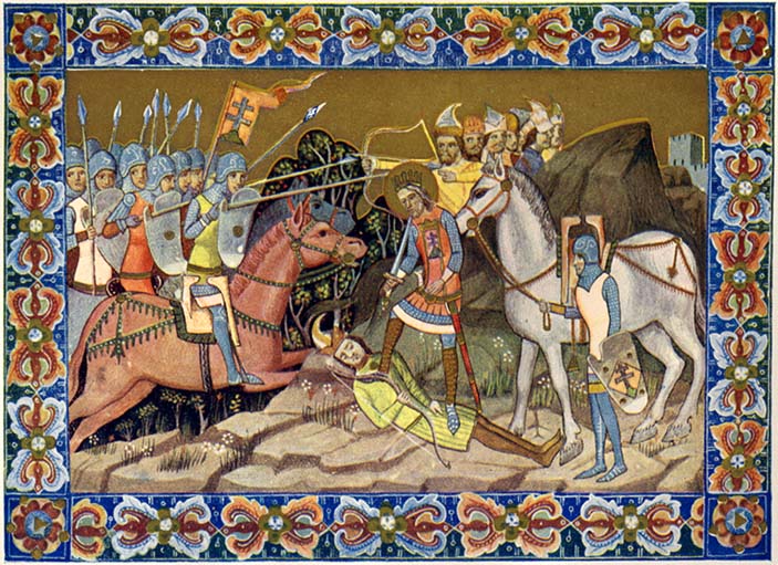 Szent István legyőzi Keánt a Képes Krónika miniatúráján (Wikipédia)