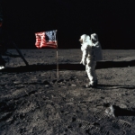 Buzz Aldrin az amerikai zászlóval Hold bizonyíték teknős