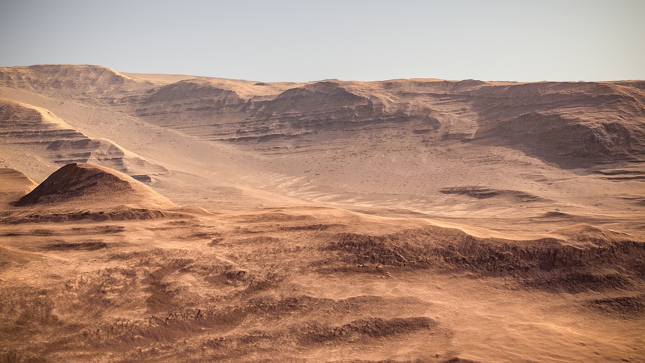 Mars Gale-kráter crater felszín kietlen pusztaság sivatag