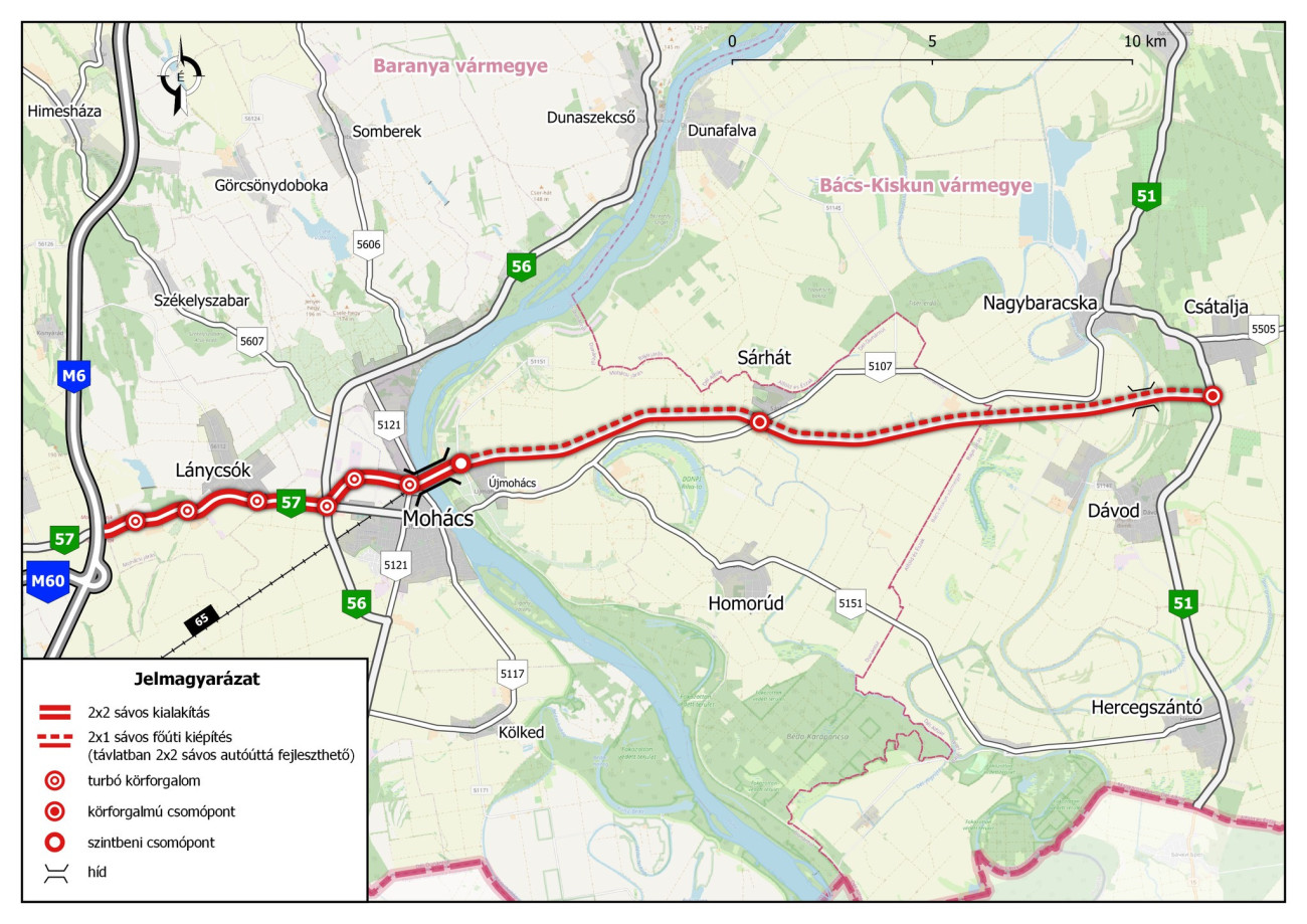 Mohács útfejlesztés m6 51