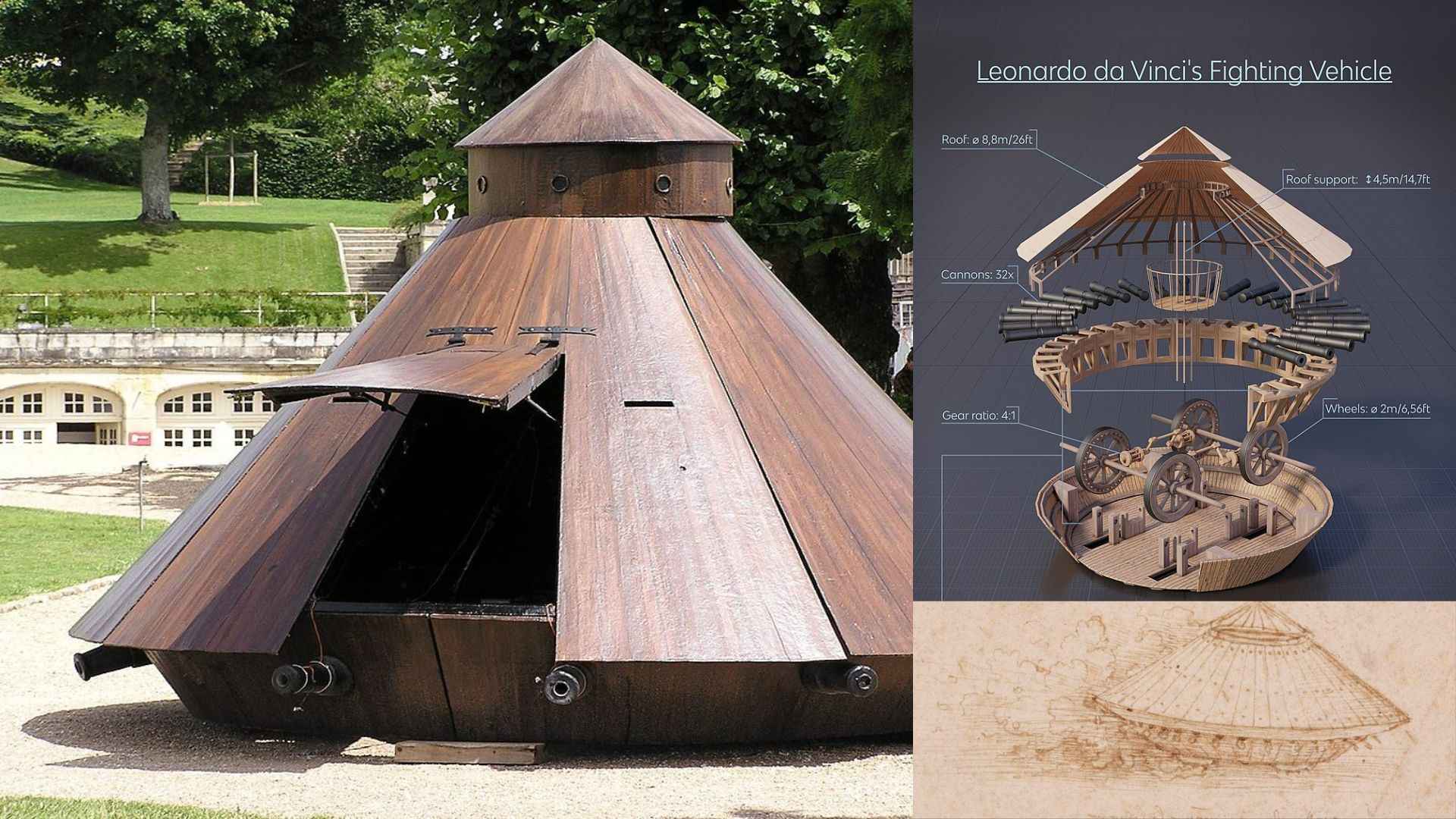 Furcsa fegyver Leonardo Davinci tank középkor