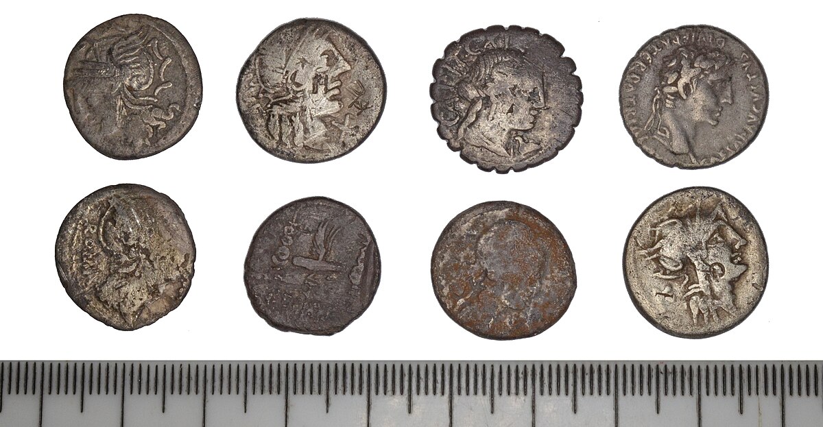 Római legionárius fizetség ezüst denarius zsold pénzérme