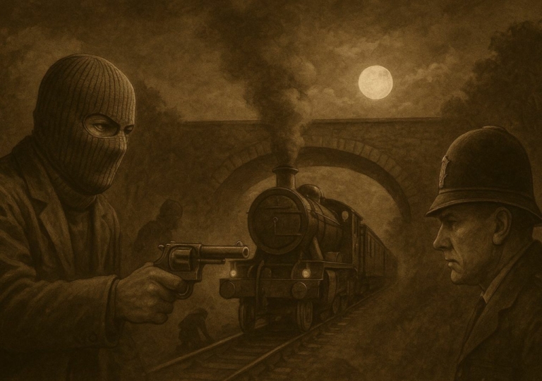 vonatrablás rablóbanda gyanúsítottak Anglia letartóztatás két millió font