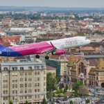 Wizz Air repülő Budapest fölött