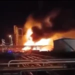 Lángokban a magyar olajfinomító