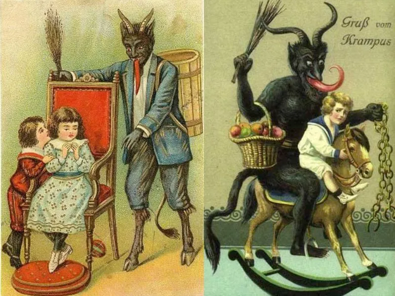 Krampusz Karácsony Mikulás Németország virgács
