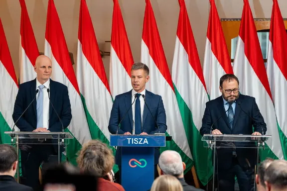 Péter Magyar international press conference