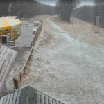 Hózápor a Kékestetőn március közepén