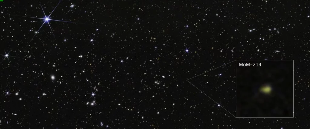 mom-z14 az egyik legrégebbi galaxis felfedezés