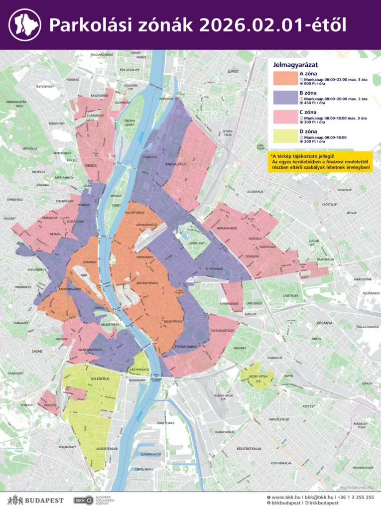 parkolási zónák budapesten bkk