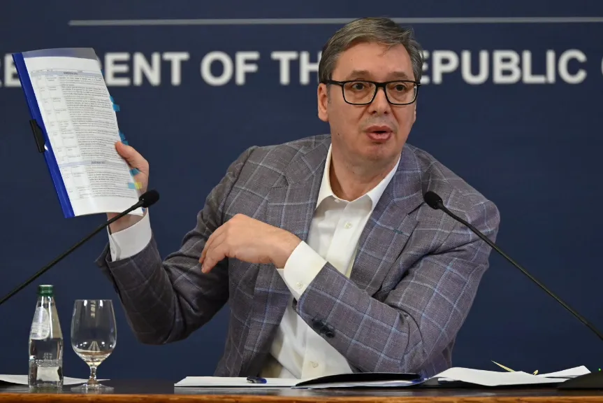 Vucsics szerb elnök és Magyar Péter