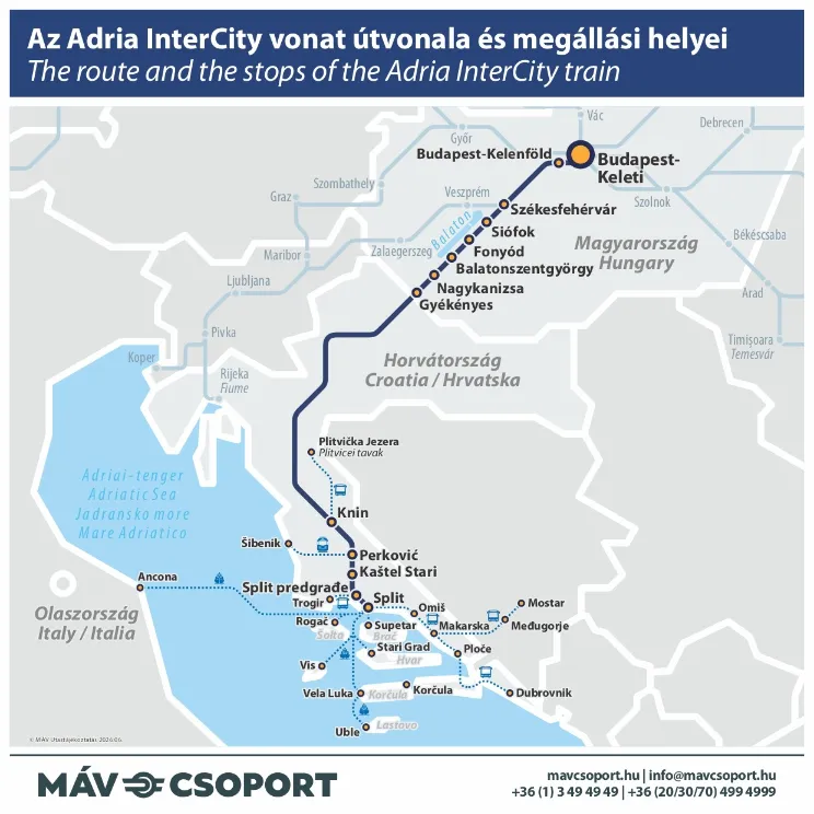 Adria utazás menetrend